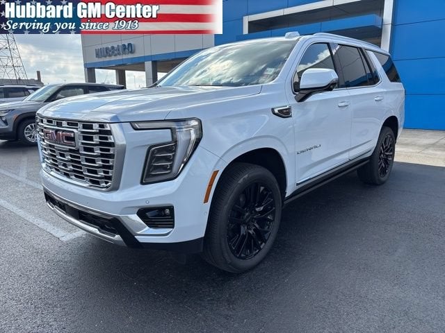 2026 GMC Yukon Denali in Glacier White Tricoat — front three-quarter view