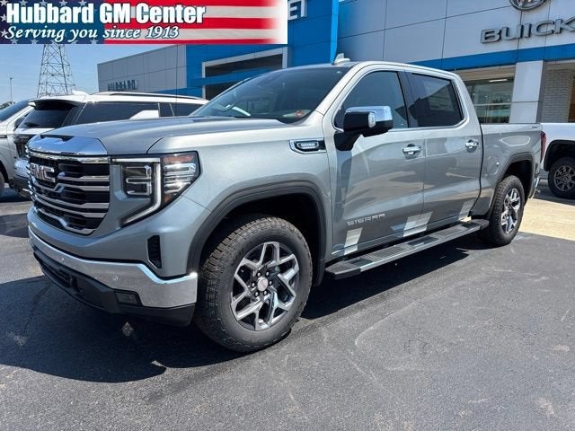 2026 GMC Sierra 1500 SLT in Sterling Metallic — front three-quarter view